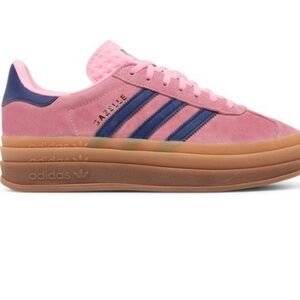 Adidas Pink and Navy Women's Gazelle Sneakers